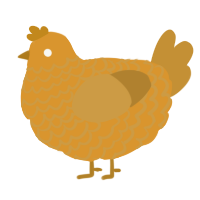 A orange and gold chicken with a lace pattern