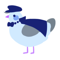 A white and ash chicken