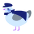 A white and ash chicken