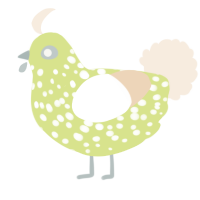 A lemon and cream chicken with a speckle pattern