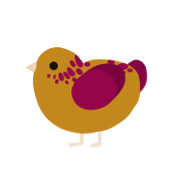 Naiko, a ochre and maroon chicken with a neck-speckle pattern