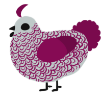 A silver and wine chicken with a double-lace pattern