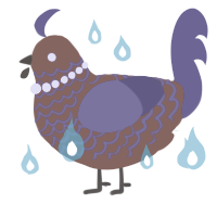 A russet and overcast chicken with a lace pattern