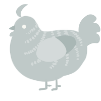 A silver chicken with a half-bar pattern