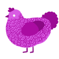 A orchid and plum chicken with a double-lace pattern