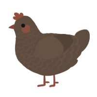 A bark chicken with a lace pattern