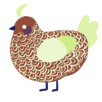 A russet and apple chicken with a double-lace pattern