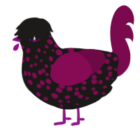 Wine, a sable and wine chicken with a speckle pattern