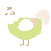 A lemon and cream chicken with a head pattern