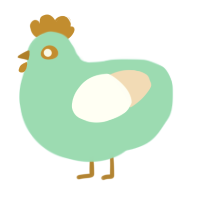 Patina, a mint and cream chicken