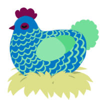 A sapphire and spring chicken with a lace pattern