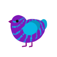 (unnamed), a violet and cerulean chicken with a bar pattern