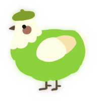 A grass and cream chicken with a head pattern