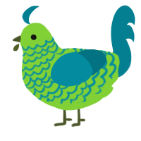 A grass and sea chicken with a lace pattern