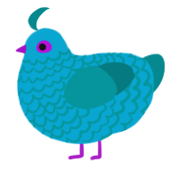 A cerulean and teal chicken with a lace pattern