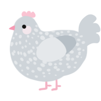 A mist chicken with a speckle pattern