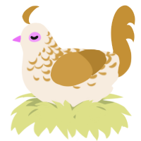 A cream and gold chicken with a half-lace pattern