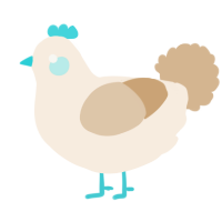 A cream and beige chicken