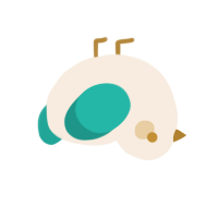 A cream and turquoise chicken