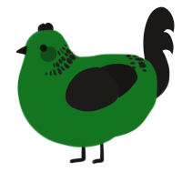 A leaf and sable chicken with a neck-band pattern