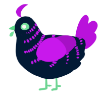 A tumblr and amethyst chicken with a half-bar pattern