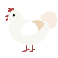 A white and cream chicken