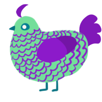 A spring and violet chicken with a lace pattern