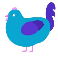 A cerulean and indigo chicken