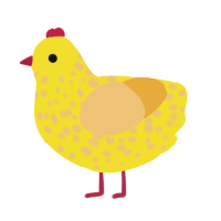 A yellow and honey chicken with a speckle pattern