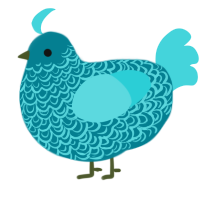 A sea and aqua chicken with a double-lace pattern