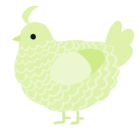 A apple chicken with a lace pattern