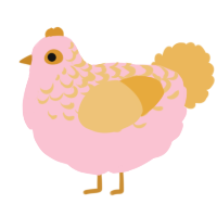 A rose and honey chicken with a half-lace pattern