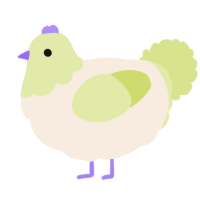 A cream and lemon chicken with a head pattern