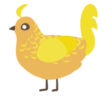 A honey and yellow chicken with a half-lace pattern
