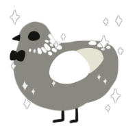 cobblestone, a ash and white chicken with a neck-speckle pattern