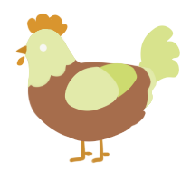 A brown and lemon chicken with a head pattern