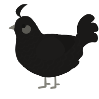 A sable chicken with a lace pattern