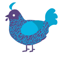 A overcast and cerulean chicken with a double-lace pattern