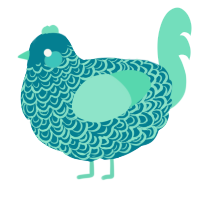A sea and mint chicken with a double-lace pattern