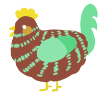 A russet and spring chicken with a bar pattern