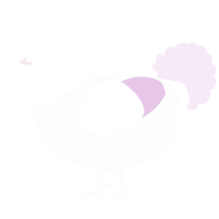 A mist and lavender chicken with a head pattern