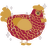 A crimson and honey chicken with a lace pattern