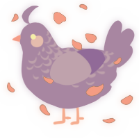 A lilac chicken with a half-lace pattern