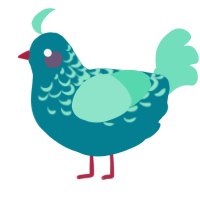 A sea and mint chicken with a half-lace pattern