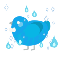 A sky and cerulean chicken with a bar pattern