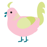 A rose and lemon chicken with a neck-band pattern