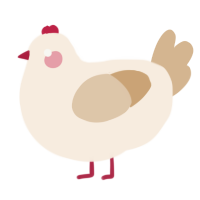 A cream and beige chicken