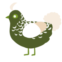 A olive and cream chicken with a half-lace pattern