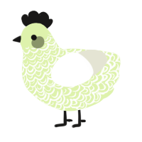 rosalyn, a apple and white chicken with a double-lace pattern