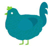 A teal and sea chicken with a lace pattern